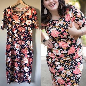 Lularoe Floral Julia Tee Shirt Dress Unicorn Print